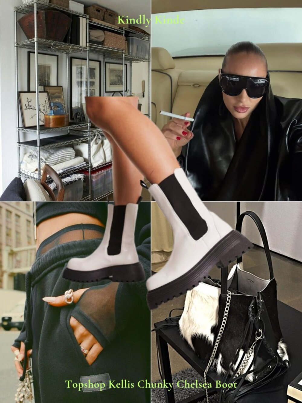 Topshop Kellis Chunky Chelsea Boot Off White 39/9